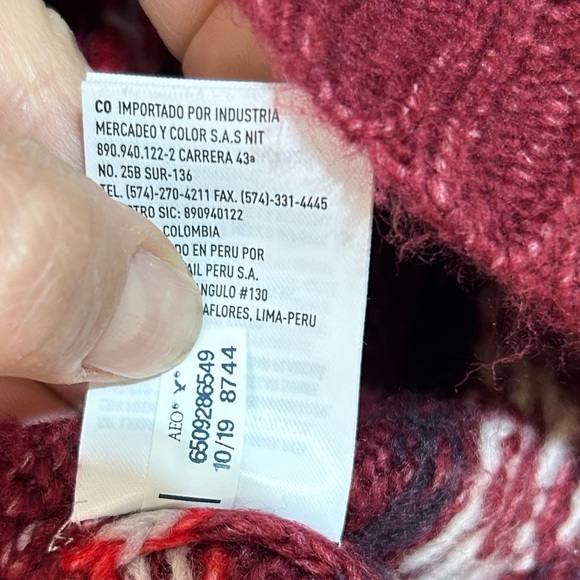 American Eagle Wool Blend Mock Neck Fair Isle Sweater Size Large - Picture 11 of 15